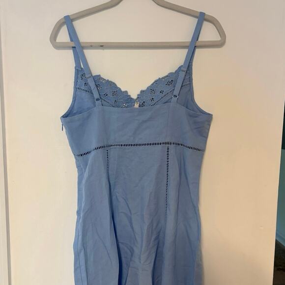 NWT Madewell Sweetheart Midi Dress in Linen-Cotton Blend In Light Blue Size 6 - Picture 10 of 11